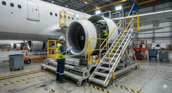 Concept visualisation of an aircraft maintenance access platform